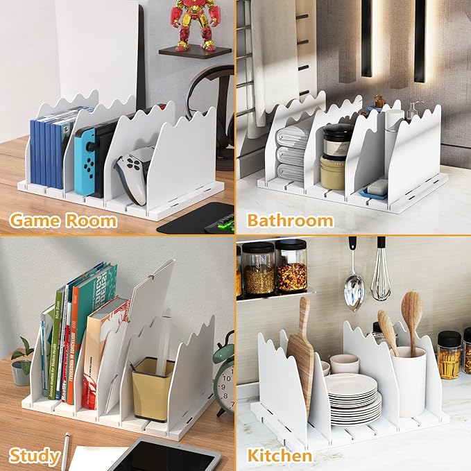 Ronlap Purse Storage Organizer for Closet, White Closet Bag Storage Dividers Rack Shelf Purse Dividers for Closet Organization Handbag Separators Closet Purse Organizers and Storage, 4 Pack, White