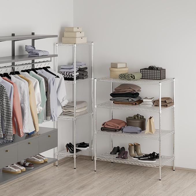 24" Deep x 42" Wide x 54" Height Wire Shelving Kit | 4-Tier | NSF Commercial Storage Rack Unit