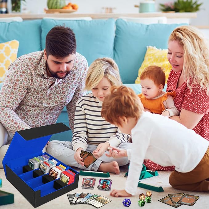 AOBOPLE Trading Card Storage Box,3200+ Card Box Storage with 24 Dividers and 4 Foam Supporters PU Leather Magnetic Cards Deck Case for MTG,TCG, Magic and Sport Cards,Great Gift for Card Collectors