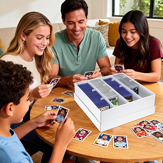 Trading Card Storage Box, 4 Pack Sports Cards Storage Boxes with 20 Dividers, Top Loader Storage Case for TCG/MTG, Game Cards