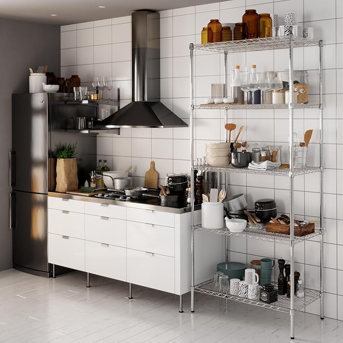 21" Deep x 36" Wide x 86" Height Wire Shelving Kit | 5-Tier | NSF Commercial Storage Rack Unit