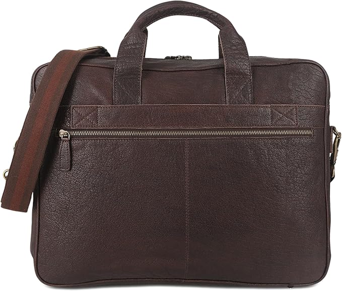Leather briefcase 18 Inch Laptop Messenger Bags for Men and Women Best Office briefcase Satchel Bag (Brown)