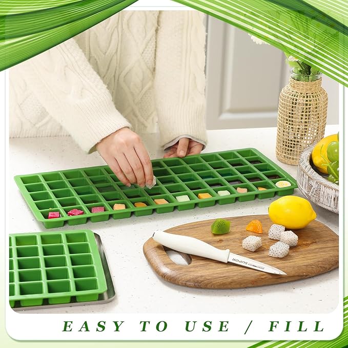 2 Pcs Silicone Food Molds for Harvest Right Freeze Dryer Harvest Right Medium Square Trays Dividers Food Mold for Fruit Vegetable Cake Freeze Drying Accessories (Medium)