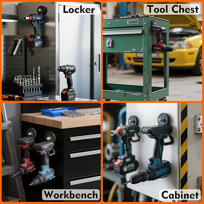 MUTUACTOR New Upgraded Strong Magnetic Hooks,2-Pack Unique Heavy Duty Magnetic Hook for Hanging,20lbs Anti-Scratch Magnet Storage Hook for Storing Cordless Impact Drivers Trailer Cord Garage Tools