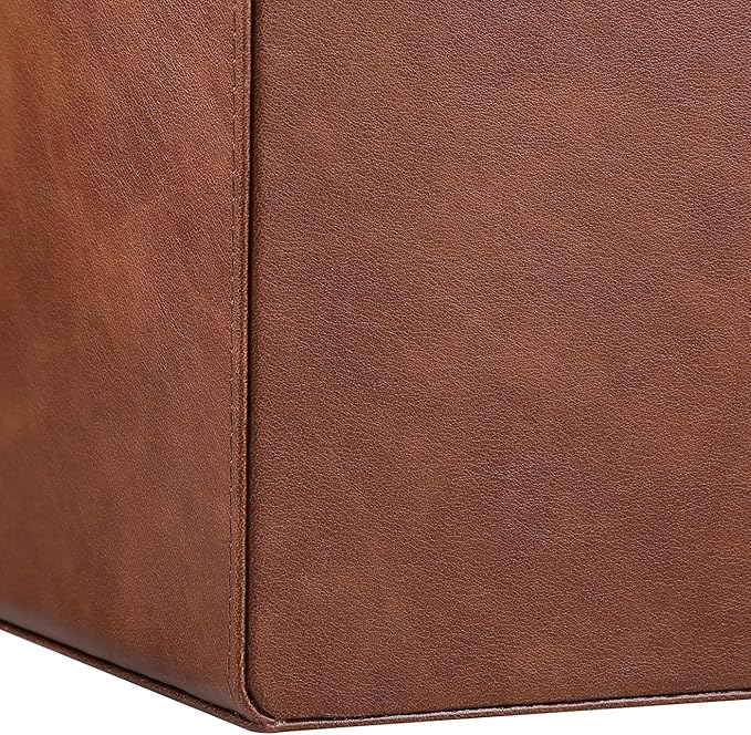 PU Leather Desk Organizer, Luxury Remote Control Holder for Home, Office Desk Accessories Table Caddy Bedside Nightstand Organizer (Brown)