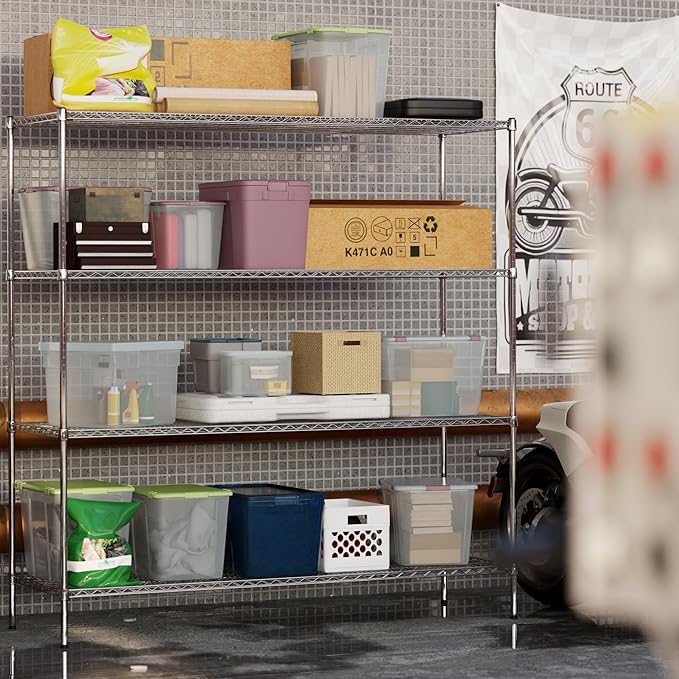 24" Deep x 72" Wide x 74" Height Wire Shelving Kit | 4-Tier | NSF Commercial Storage Rack Unit