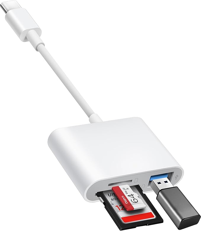 USB C to SD Card Reader, BnmxTek SD Card Adapter with SD MicroSD USB 3 Ports