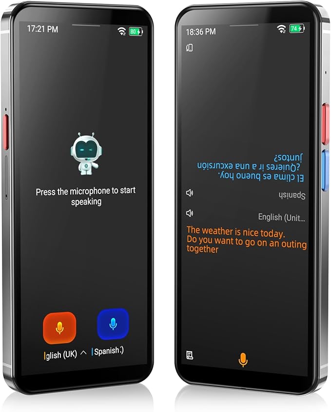Language Translator Device, 5.5 inch High-end Upgraded Ai Translator No WiFi Needed