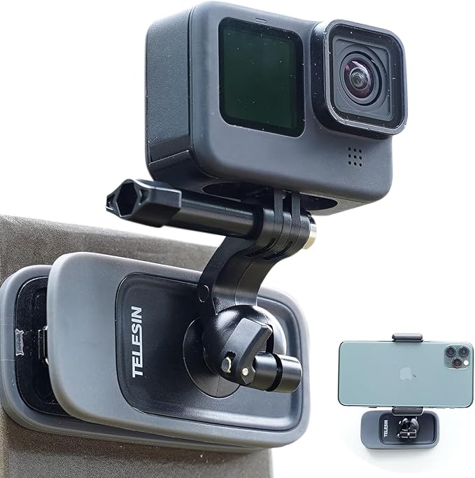 TELESIN Magnetic Mount, 360 Rotating Backpack Clip