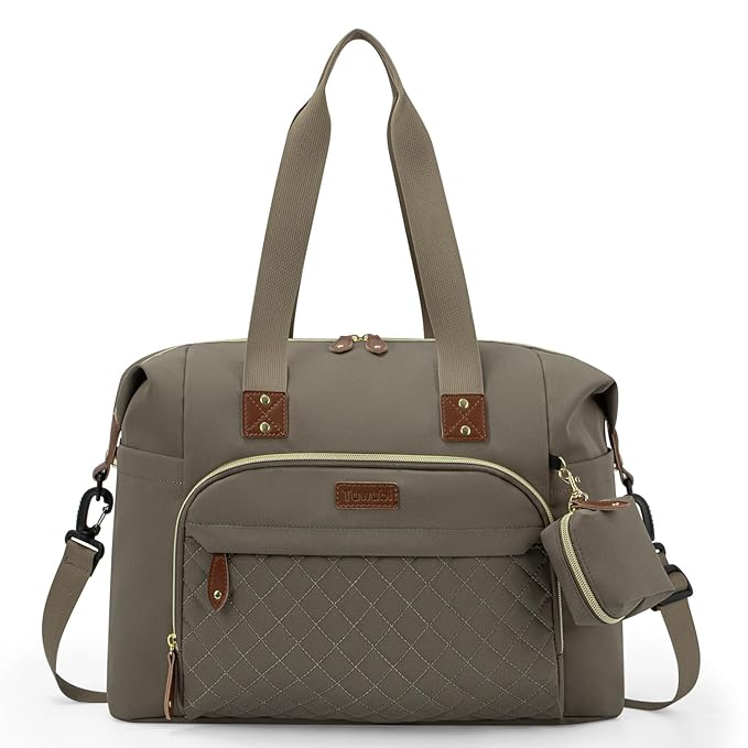 Tuwubi Diaper Bag Tote Large Travel Diaper Tote Caddy in Khaki