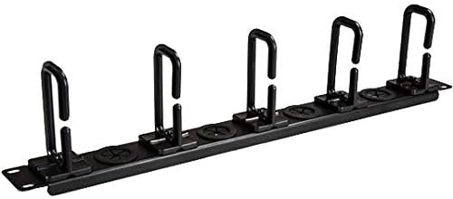 StarTech.com 1U 19" Cable Management Organizer - D Ring Hook Network/Server Rack Cord Manager - Data Center Horizontal Wire Panel with Passthrough Holes w/Mounting HW - EIA/ECA-310-E (CABLMANAGERH)