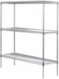 Omega Stainless Steel Shelves, 21" Deep x 36" Wide x 34" High 3 Tier Heavy Duty Wire Shelving Unit for Kitchen Garage Office Restaurant Warehouse 800-lb Per Shelf Weight Capacity