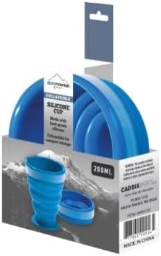 Collapsible Silicone Cup for Camping and Backpacking - Camping Dishware Gear Essentials in Blue (Made by Caddis Sports) (4)
