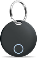 Key Finders, Luggage Tracker Tag Works with Find My (iOS only), Item Locator for Keys, Wallet, Suitcase,Bicycle and More, Replaceable Battery, IP67 Waterproof, Black, 1 PACK