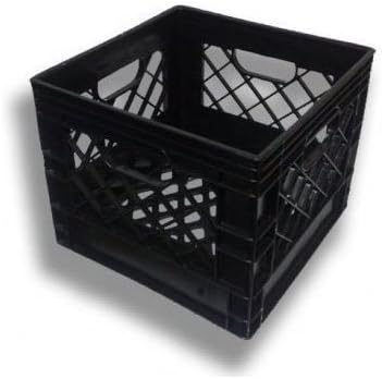 Plastic Milk Crates, 16qt (4-1 Gallon), 3 Pack, Black