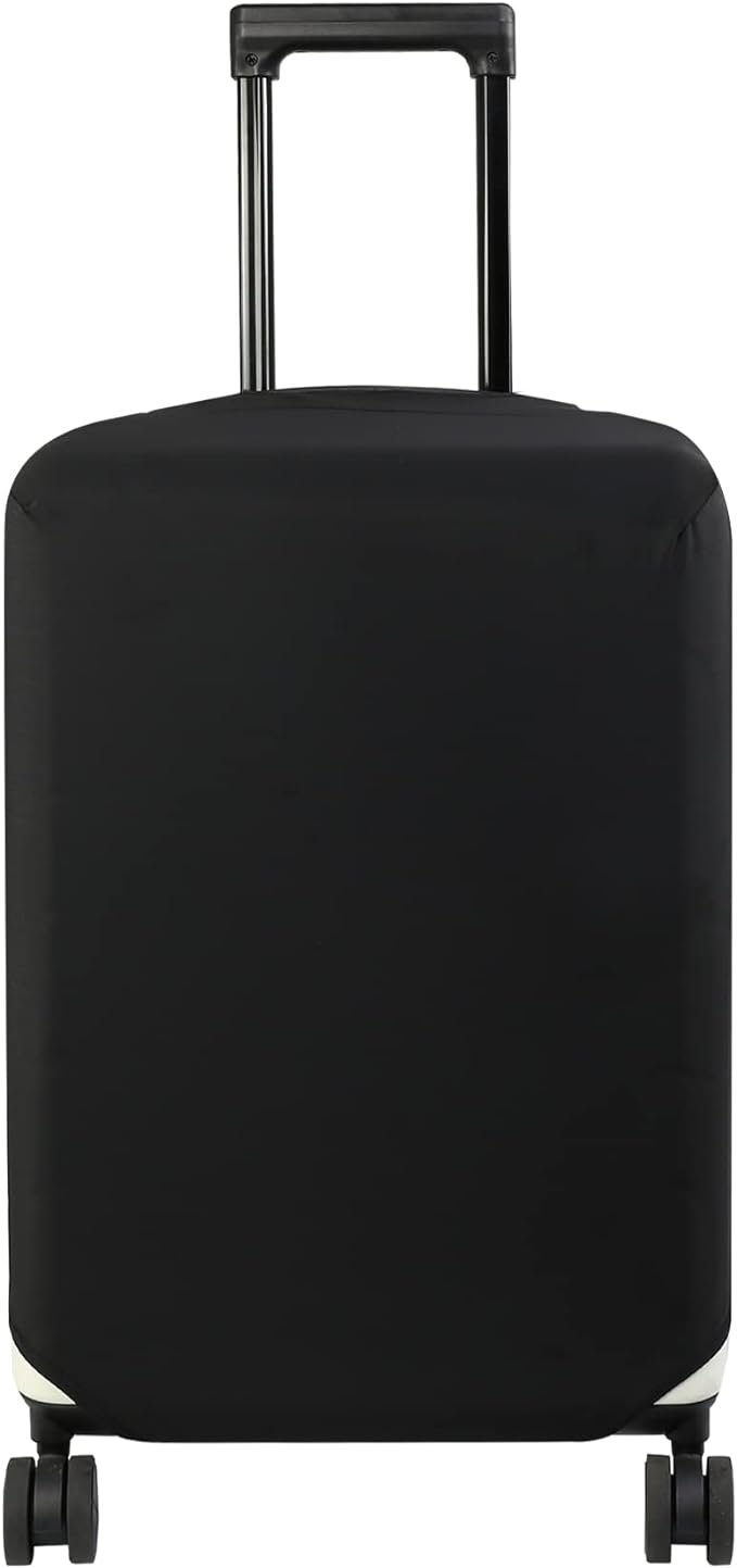 HYPER VENTURE Washable Luggage Cover - Fashion Suitcase Protector Fits 18-22 Inch Luggage (Black, S)