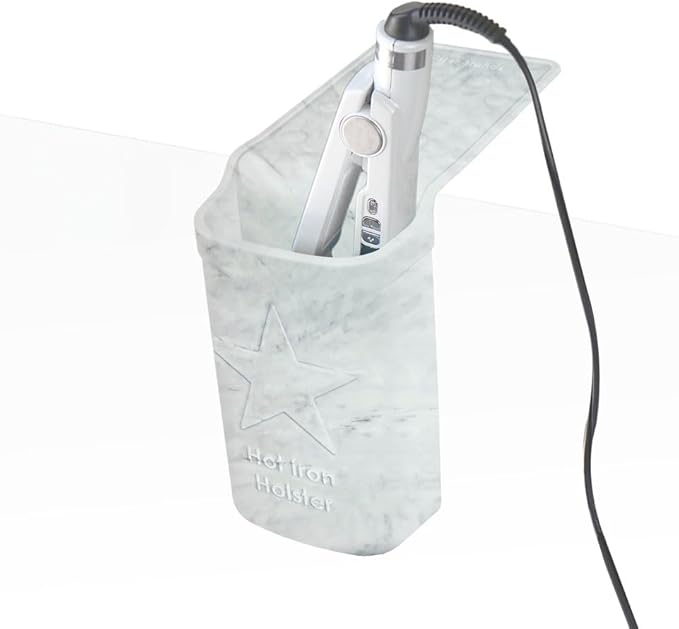 Hot Iron Holster | Adhesive-Free Silicone Storage Pocket for Organization and Travel | Heat Resistant to 500°F | Ideal for Curling Irons, Hair Straighteners, and other Hot Tools