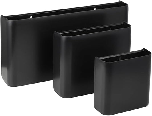 Picowe 3 PCS Magnetic Laundry Storage, Magnetic Storage Box for Laundry Room, Kitchen, Bathroom, Office, Space-Saving Trash Container Hanging on Dryer, Washer or Wall Mount Trash Bin (Black)