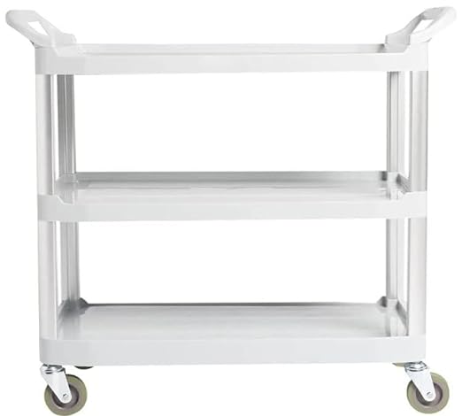 Amazon Basics 3 Shelves Utility Cart with 400 lbs Loading Capacity, Smooth move, Gray