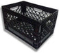 Authentic 19x13x11 6 Gallon 24 Quart Rectangular Dairy Milk Crate (BLACK)