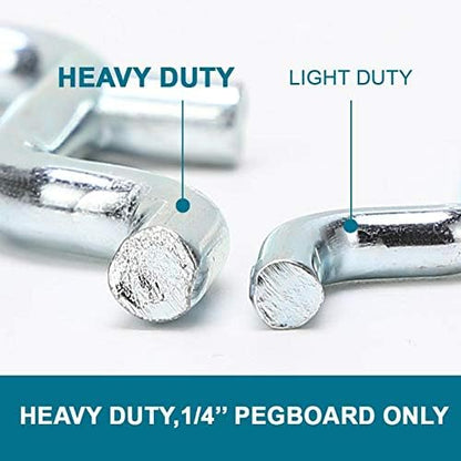 Metal Peg Board Kit with 1/4" Pegboard Accessories,Include 16.5"X13" Peg Board and Extra Thick Pegboard Accessories,Wall Organizer Peg Board Panels Tool Organizer Storage System (98)