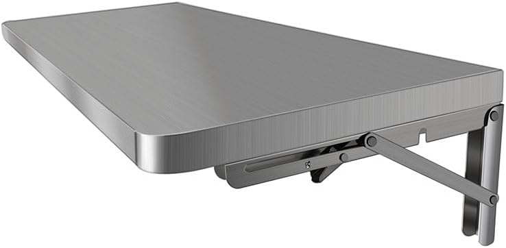 304 Stainless Steel Folding Wall Shelf Wall Mount Kitchen Storage Shelves Rounded Corners Food-Grade Folding Table Thickened Bracket for Laundry Room Garage Restaurant.(60x30cm/23.6x11.8in)