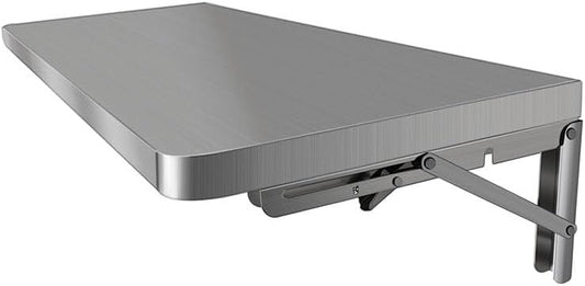 304 Stainless Steel Folding Wall Shelf Wall Mount Kitchen Storage Shelves Rounded Corners Food-Grade Folding Table Thickened Bracket for Laundry Room Garage Restaurant.(50x30cm/19.7x13.8in)