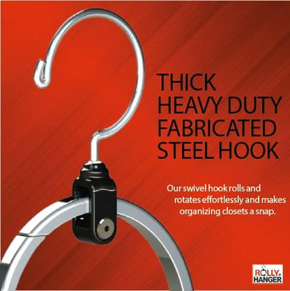 Multipurpose Closet Hangers- Tie and Belt Hanger for Closet- Great Space Saving Belt Organizer for Wardrobe - Ideal for Storing Belts, Ties, Scarfs, Baseball Hats, Purses & More- 2 Pack