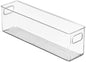 mDesign Plastic Long Stackable Storage Organizer Container, Organization Bin w/Handles for Kitchen, Pantry, Fridge, Freezer, Cabinet, Perfect to Hold Breast Milk - Ligne Collection - Clear