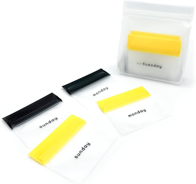 EZY DOSE Reusable 7-Day AM/PM Pill Pouch Set, Durable Multi-Purpose Travel-Sized Containers, Days of The Week Labels with Color for Easy Identification, Large Storage, Clear, BPA Free, TSA Approved