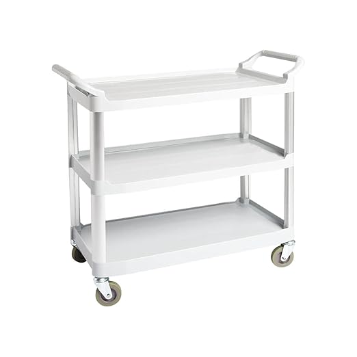 Amazon Basics 3 Shelves Utility Cart with 400 lbs Loading Capacity, Smooth move, Gray