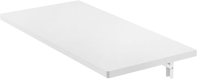VEVOR Wall Mounted Folding Table, 31.5 x 15.7 inches Wall Mount Table, Floating Desk with Iron Bracket for Small Spaces, Home Office, Dining, Laundry Room, Kitchen, Bar, White