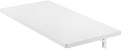 VEVOR Wall Mounted Folding Table, 31.5 x 15.7 inches Wall Mount Table, Floating Desk with Iron Bracket for Small Spaces, Home Office, Dining, Laundry Room, Kitchen, Bar, White