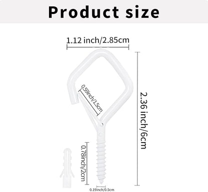 20PCS Eye Screw Hooks for Hanging Heavy Duty with Safety Buckle.Metal Ceiling Hooks for Hanging Plants,Cup,Wind Chime,Bird Feeders,String Lights at Indoor&Outdoor,2.36 Inch（No Drill Bit