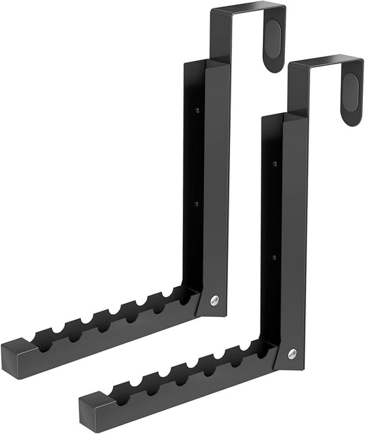 Over The Door Hanger Folding Clothes Drying Rack, Folding Hanging Coat Rack for Indoor Laundry Room Compact Small Space Foldable Portable Clothing Hanger Hook Collapsible- 2 Pack(Black)