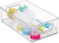 mDesign Small Plastic Baby Nursery and Food Organizer -Storage Holder Bin with Handles for Closet, Cupboard, Cabinet, Drawers, Shelves - Holds Canned Food, Bottles, Formula - Ligne Collection, Clear