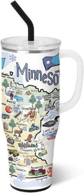 Swig Life 40oz Mega Mug, 40oz Tumbler with Handle and Straw, Extra Large Insulated Tumblers, Cup Holder Friendly Travel Mug (Minnesota)