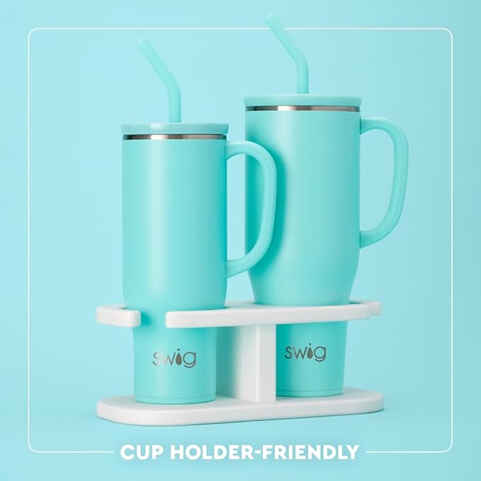 Swig Life 40oz Mega Mug, 40oz Tumbler with Handle and Straw, Extra Large Insulated Tumblers, Cup Holder Friendly Travel Mug (North Carolina)