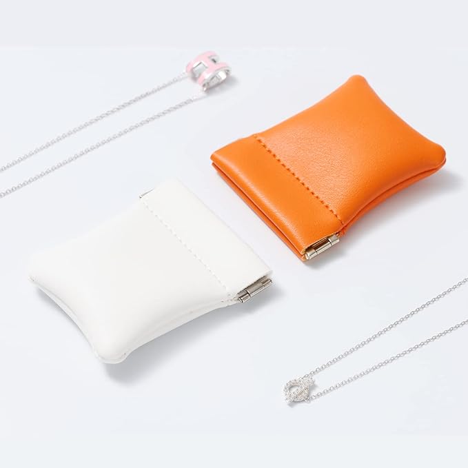 2 Pack PU Leather Slim Engagement Wedding Ring Pouch Leather Jewelry Pouch Christmas,Wedding Party Favor Gift Bag(Dark Green)