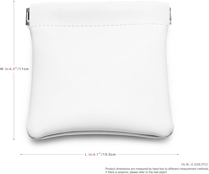 PU Leather Jewelry Travel Bag Leather Jewelry Pouch Christmas,Wedding Party Favor Gift Bag (L, Pearl White)