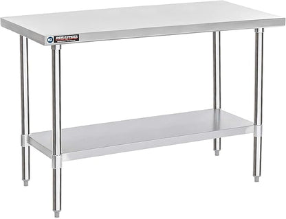 DuraSteel 24x60 Stainless Steel Work Table - NSF Commercial Prep Metal Table - Outdoor Pizza Oven Stand w/Under Shelf - Kitchen Island Laundry Utility Garage Microwave Stand Large Rolling Storage Cart