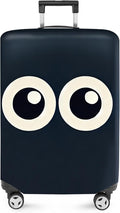 ANNA QUEEN Navy Blue Cartoon Eyes Luggage Cover, Funny Suitcase Protector for 32-34 Inch Luggage, Stretchable & Washable Travel Cover, Cute, Durable & Easy to Spot