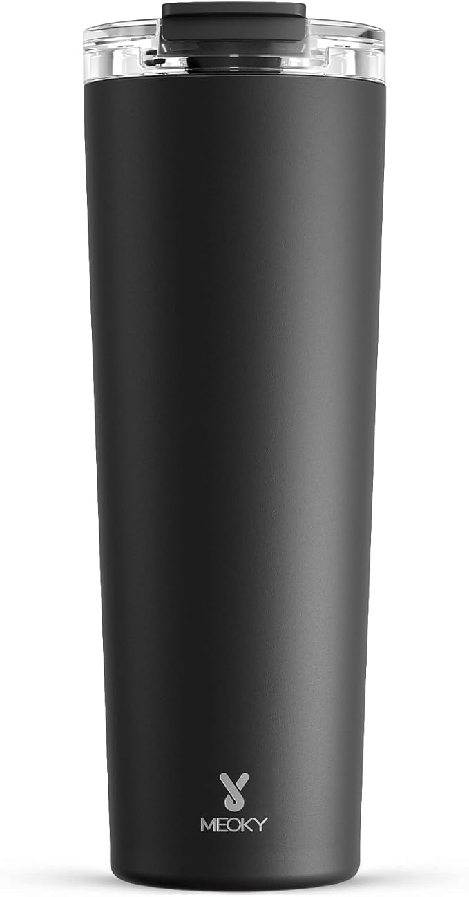 Meoky 30 oz Travel Coffee Mug with Leak-proof Lid, Stainless Steel Insulated Coffee Tumbler, Keeps Hot for 8 Hours or Cold for 24 Hours, Fits in Car Cup Holder (Night)
