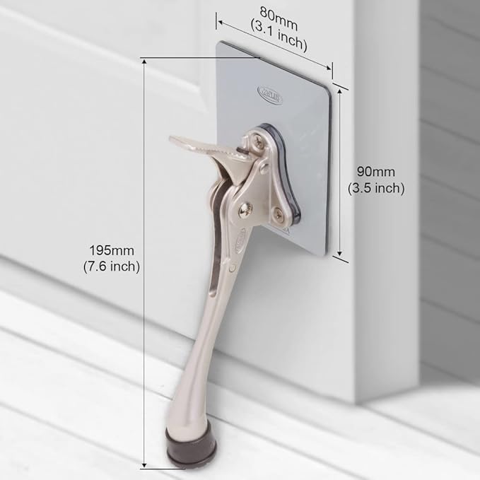 One-Touch Doorstop Adhesive Bracket (White, 6inch x 1pack)