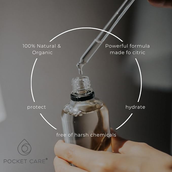 POCKET CARE | 3 Pack Organic Moisturizing Hydratating Eliotrope Hand sanitizer Spray 15 ml | Travel Size Accessories | 100% natural power mist