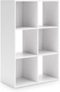 Signature Design by Ashley Onita Modern 3-Tier Floor Standing 6 Cube Organizer for Living Room, Wood, Works with 10.5 W x 10.5 D x 11 H Storage Bin (Sold Separately), White