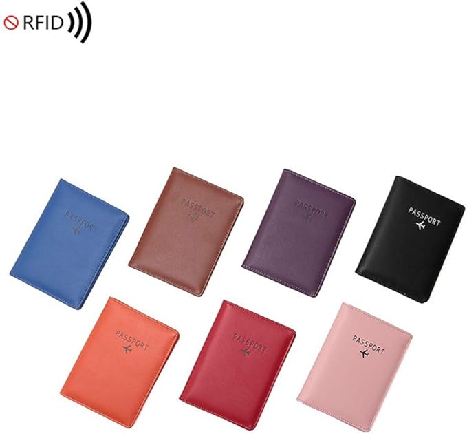 BAKUN Travel Wallet & Family Leather Passport Holder Cover RFID Blocking Travel Wallet, Leather Card Case, Travel Document Organizer Case(Coffee)