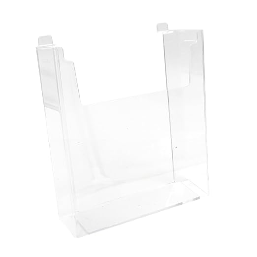 SSWBasics Slatwall Accessories - Clear Styrene Slat Wall Accessory, 8.5'W x 11'H x 2.5'D, Holds Standard Sheets & Magazines - Compatible Literature Holder for 3' on Center Slatwall