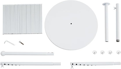 Scarf Organizer, Hijab Organizer, 30 Tiers Metal Scarf Hanger for Multiple Scarves, 67" Height Floor-standing Hijab Stand Belt Pants Hanger for Home, Commercial, Clothing Store (White)