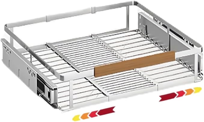 1 Pack Expandable Pull Out Cabinet Organizer，Side Mounting 16.3~26.3"x17.3"Cabinet Pull Out Shelves, Expandable Slide Out Spice Rack for Kitchen Bathroom Office